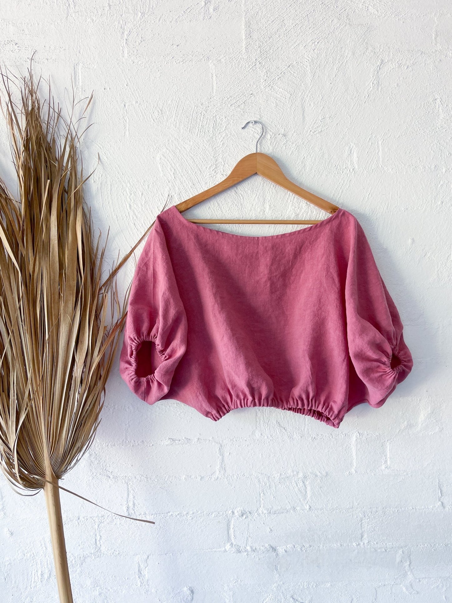 Aura Blouse : pink linen - RAFF.A.ELLA