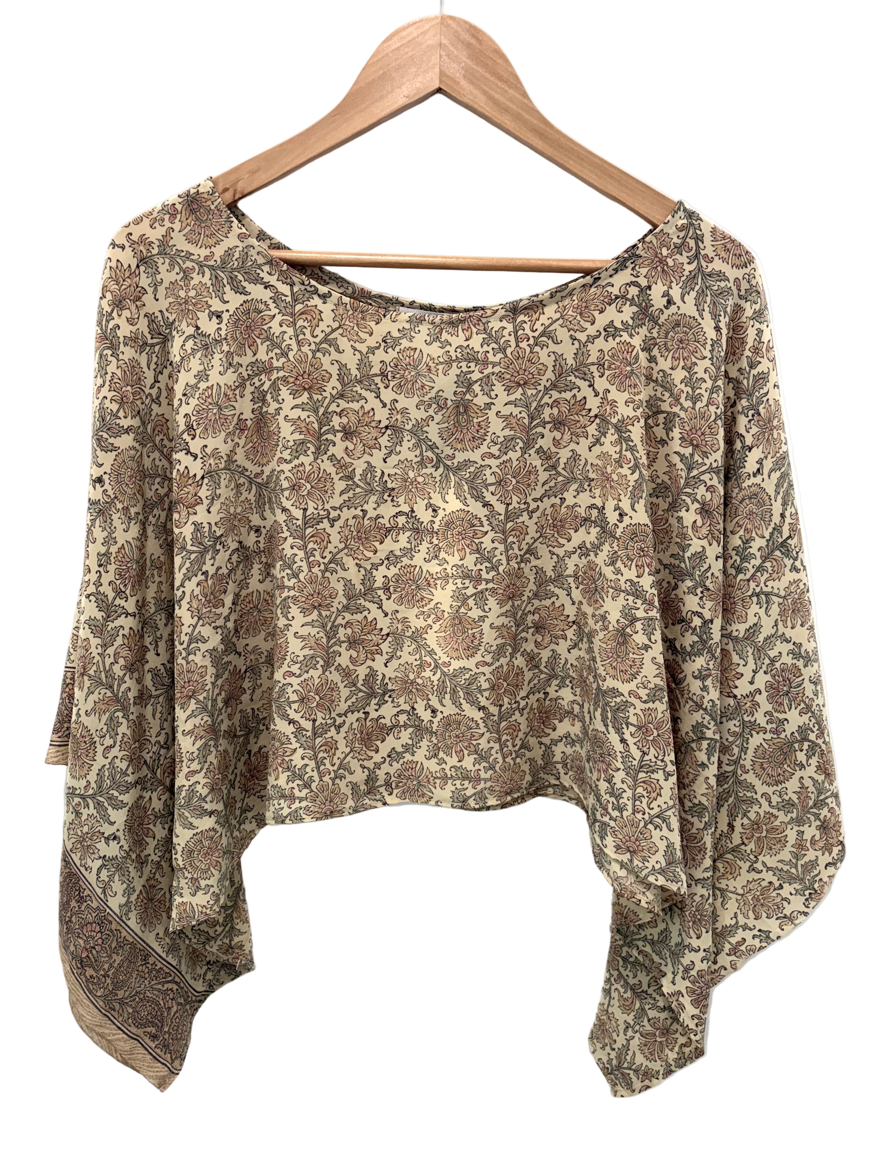 Rumi crop top : earth paisley