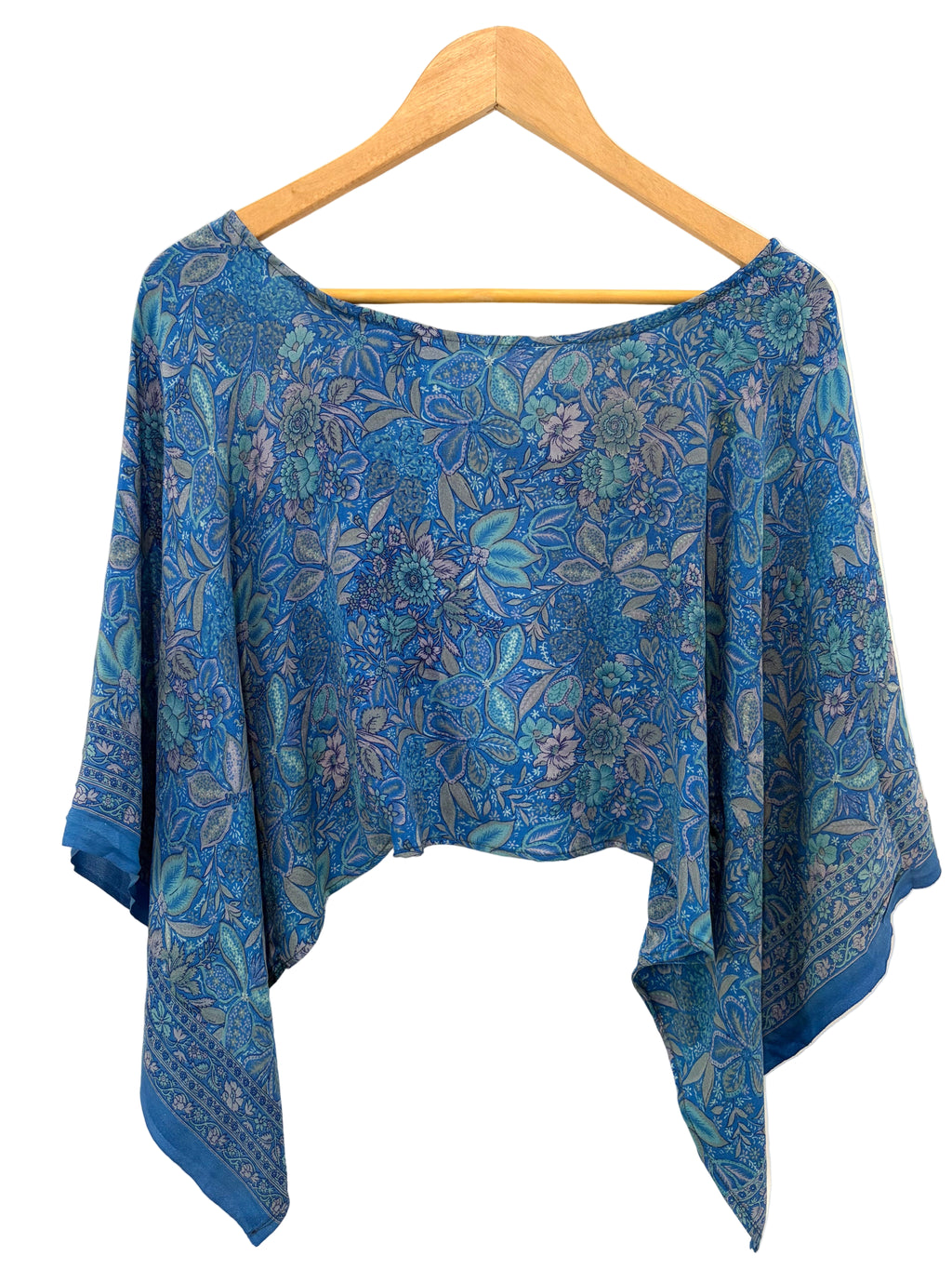 Rumi crop top : azure floral