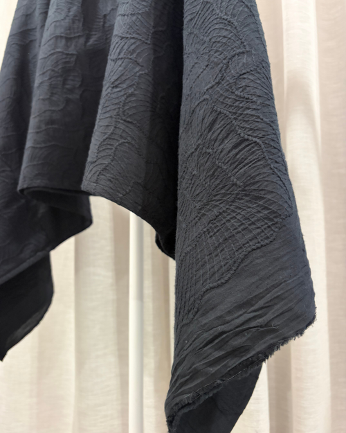 Rumi Kaftan Top — Embroidered Cotton Black