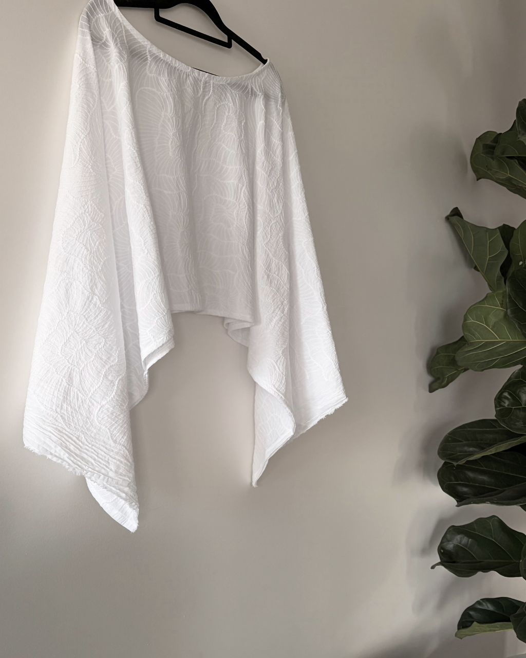 Rumi Kaftan Top — Embroidered Cotton White