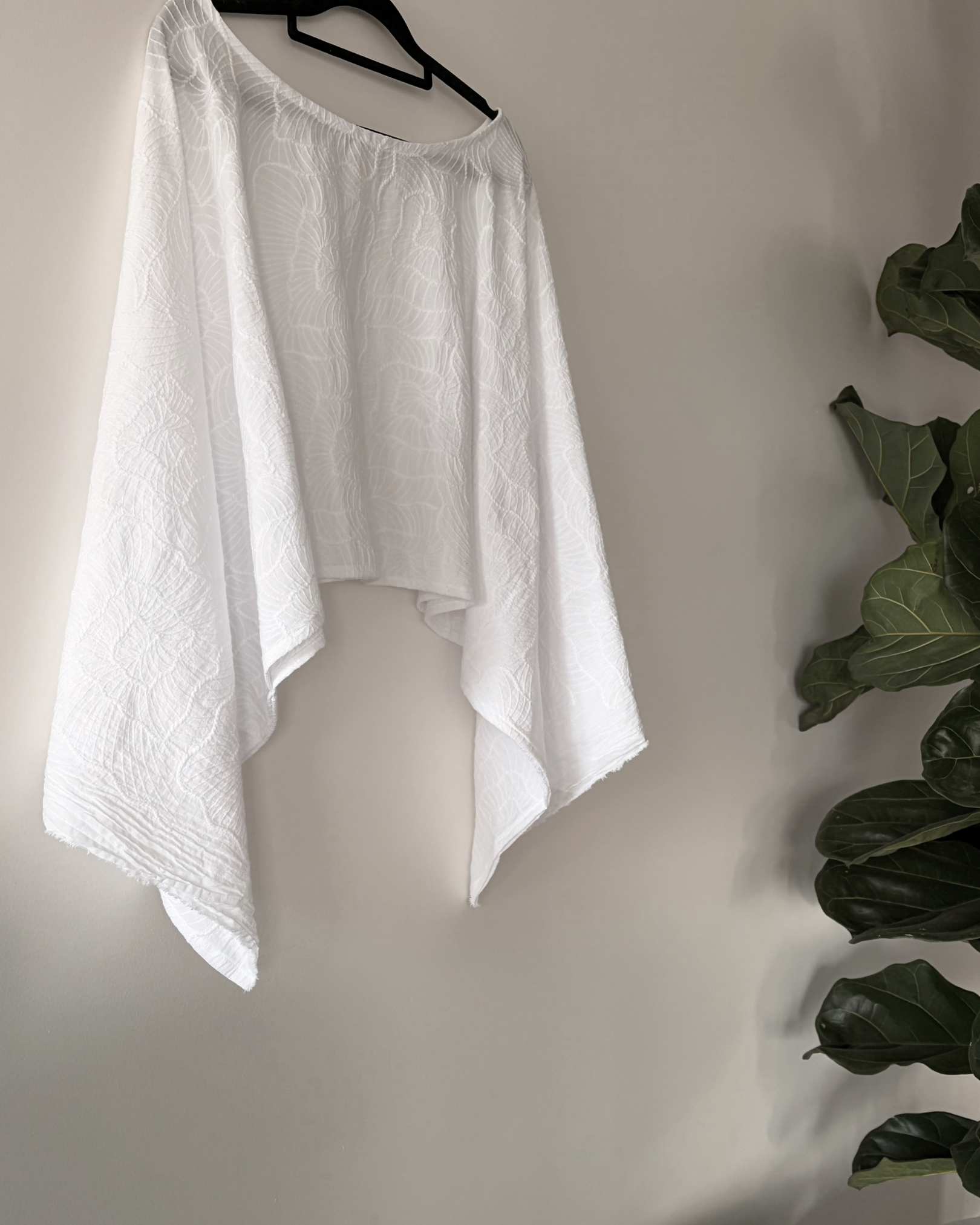 Rumi Kaftan Top — Embroidered Cotton White