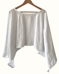 Rumi Kaftan Top — Embroidered Cotton White