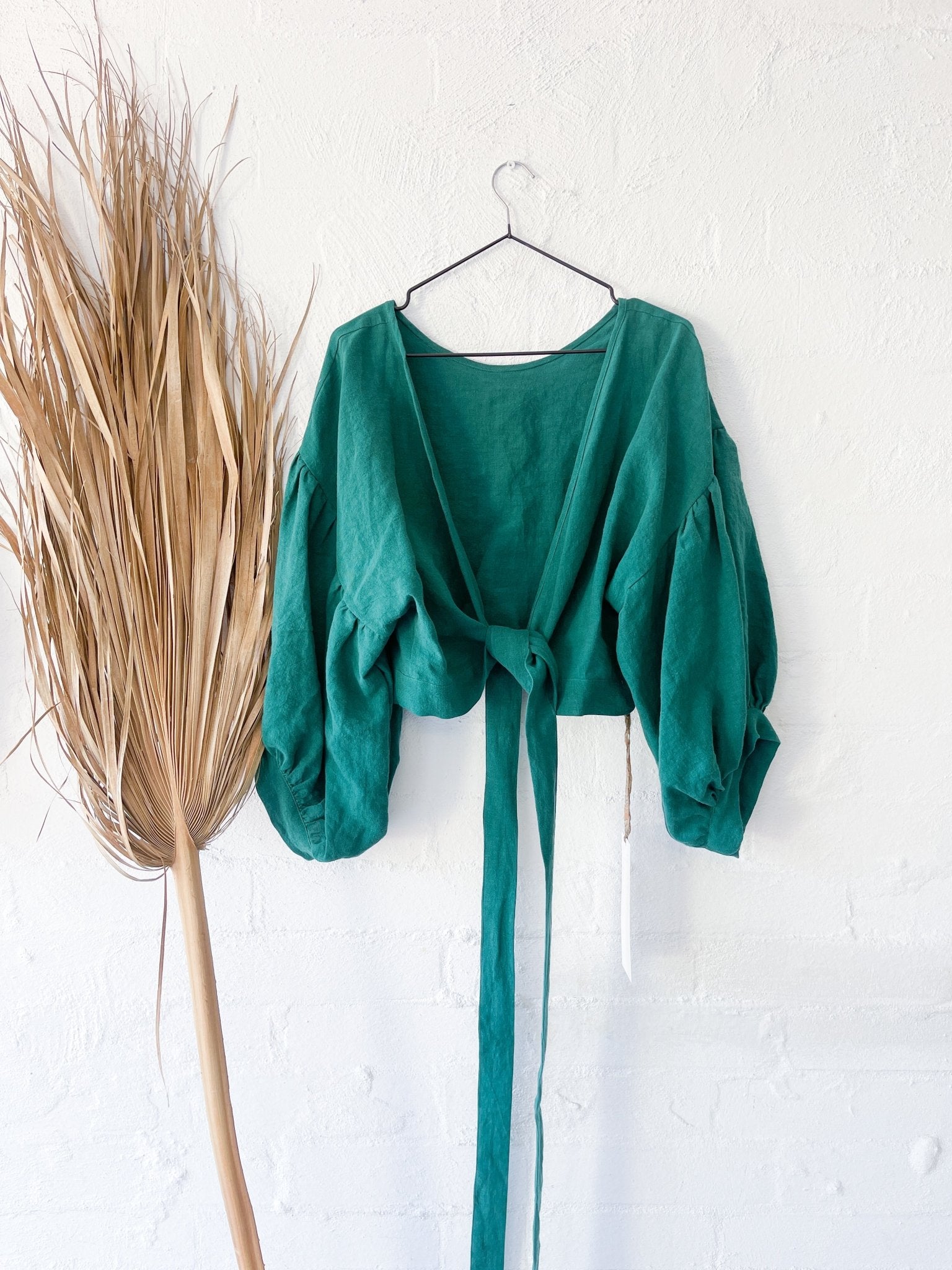 Persephone wrap top : emerald - RAFF.A.ELLA